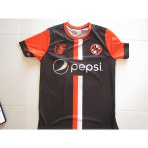 Baltimore Orioles Shirt Mens Medium Black Orange Soccer Jersey SGA Birdland FC